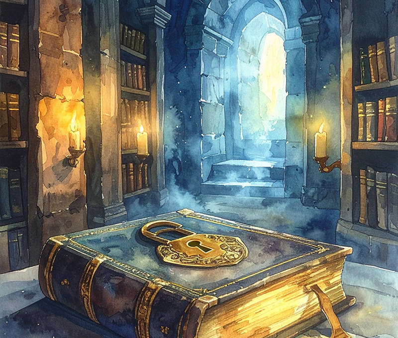 Ein Buch mit einem Schlüsselloch